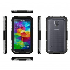 Samsung Galaxy S5 - Waterproof Shockproof Dirtproof Snowproof IP-68 Standard Hard Protective Phone Cover - Black